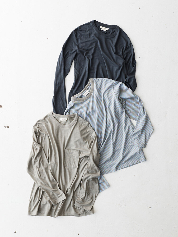 150 MERINO STRIPE LS TEE