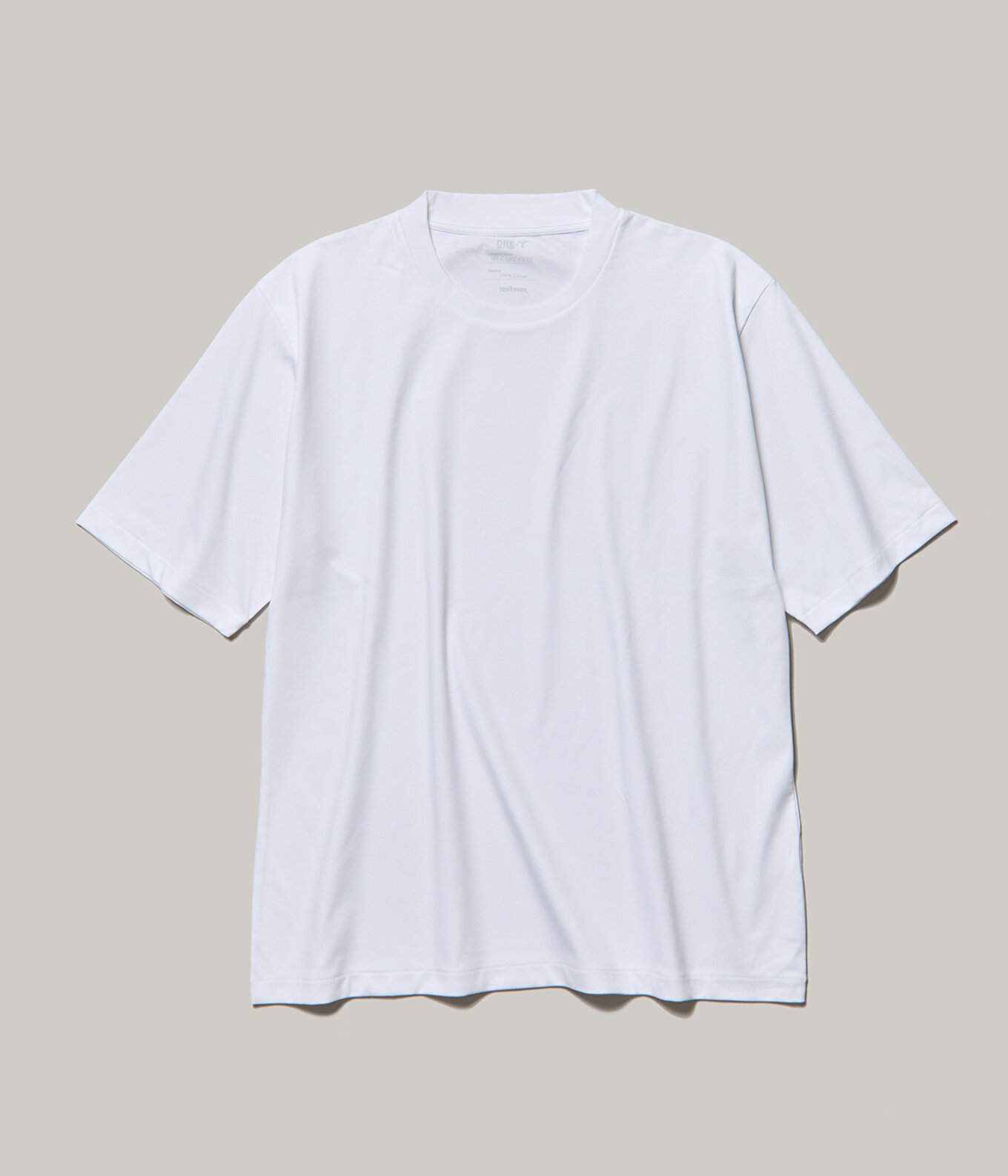 NY CARE FREE ホワイト 半袖ドレスTシャツ