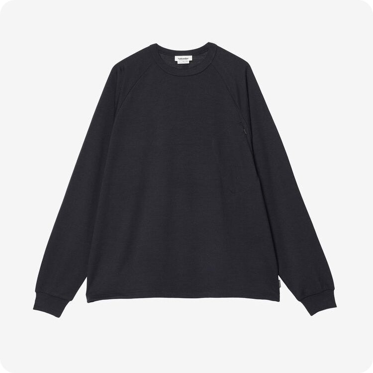 Merino blend terry LS crew