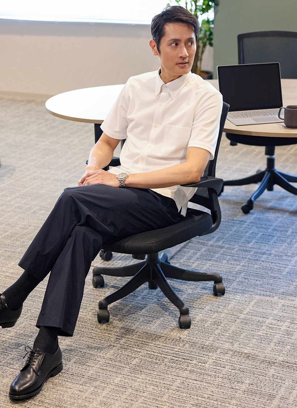 COOL COMFORT エイトロック鹿の子 前開きボタンダウンポロシャツ